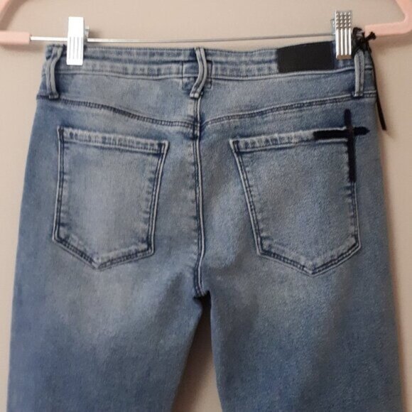 NWT RtA med  wash mid rise distressed flare jeans - Picture 15 of 16
